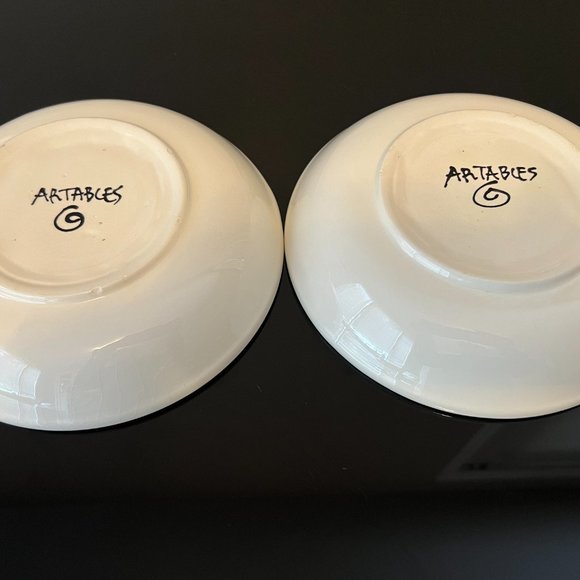 Funky and Fun Hand Painted Artables 3 PC Pasta Serving Bowl and Pasta Bowls - Picture 9 of 9